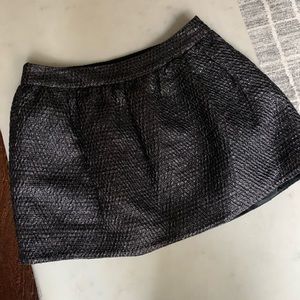 Prada charcoal metallic mini skirt